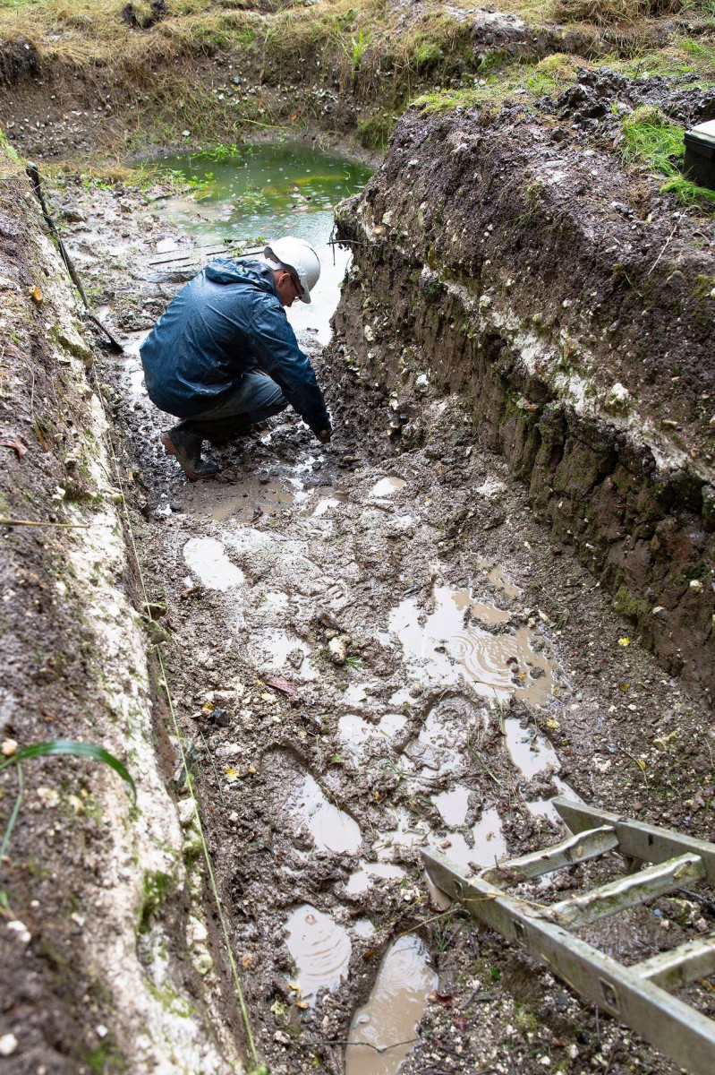 David Jacques in Blick Mead. The site has yielded evidence of the earliest settlement near Stonehenge. Photograph: University of Buckingham/PA/The Guardian.