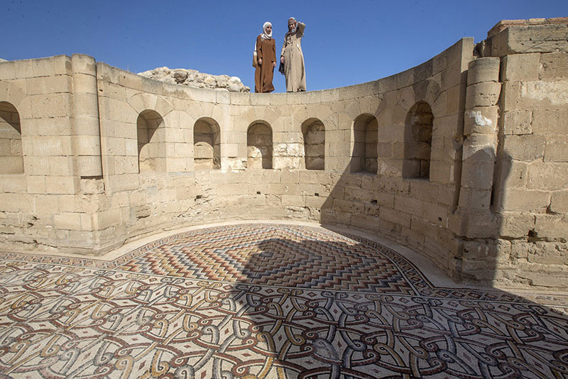 The mosaic is a unique example of early Islamic art. Photo Credit: EPA/The Sabah.