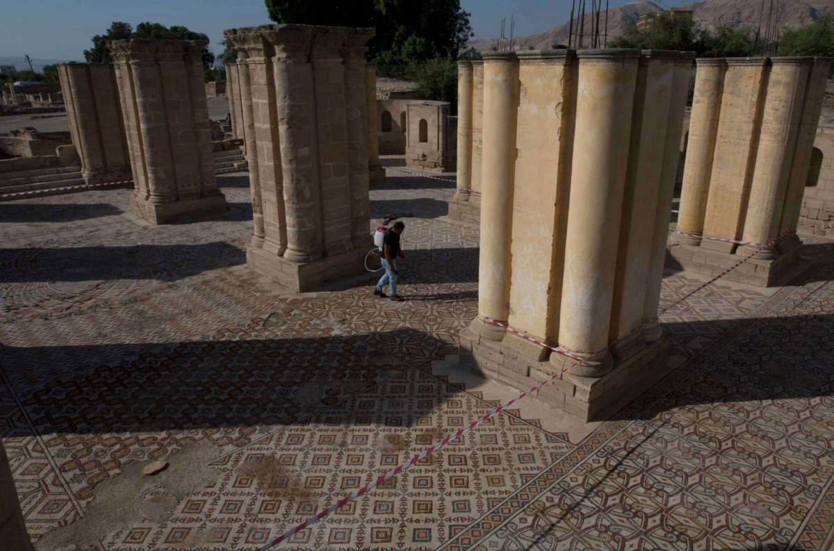 Mosaic floors of bath complex at Hisham's Palace. Photo Credit: AP/Nasser Nasser/The History Blog.