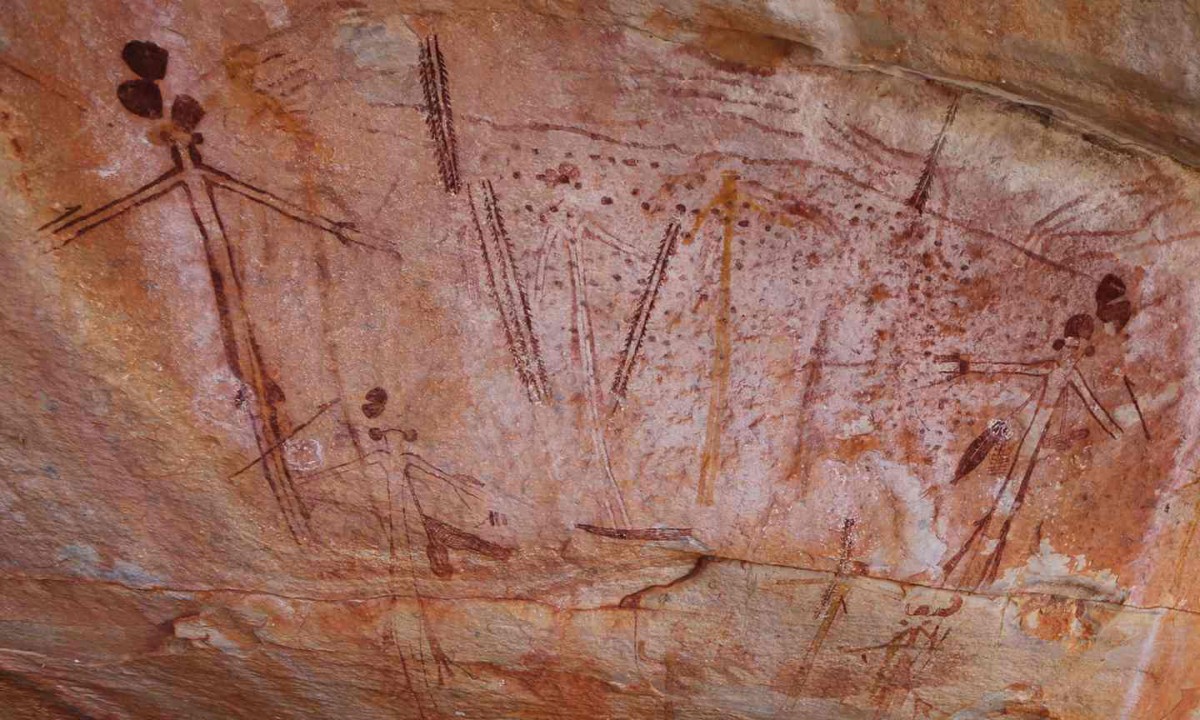 Indigenous rock art recorded at Camera Pool north of Wyndham in Balanggarra country of WA's Kimberley, as part of the Kimberley Visions research project. Photo Credit: Erin Parke/ABC News.