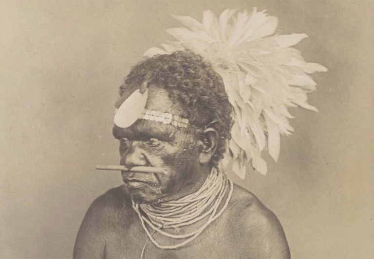 Nose bones were worn in Australia until recently. Credit: National Library of Australia
