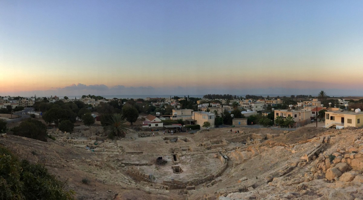 Pafos Theatre at sunrise. Photo credit: Department of Antiquties of Cyprus