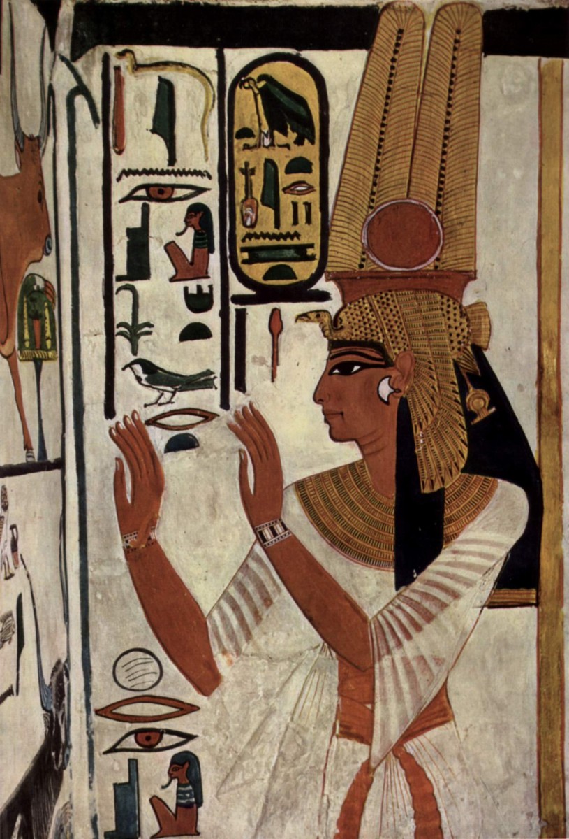 Tomb wall depicting Queen Nefertari. Credit: Wikimedia