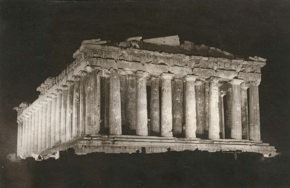 The Parthenon at night