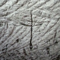 Engravings of a seven-branched menorah discovered in water cistern