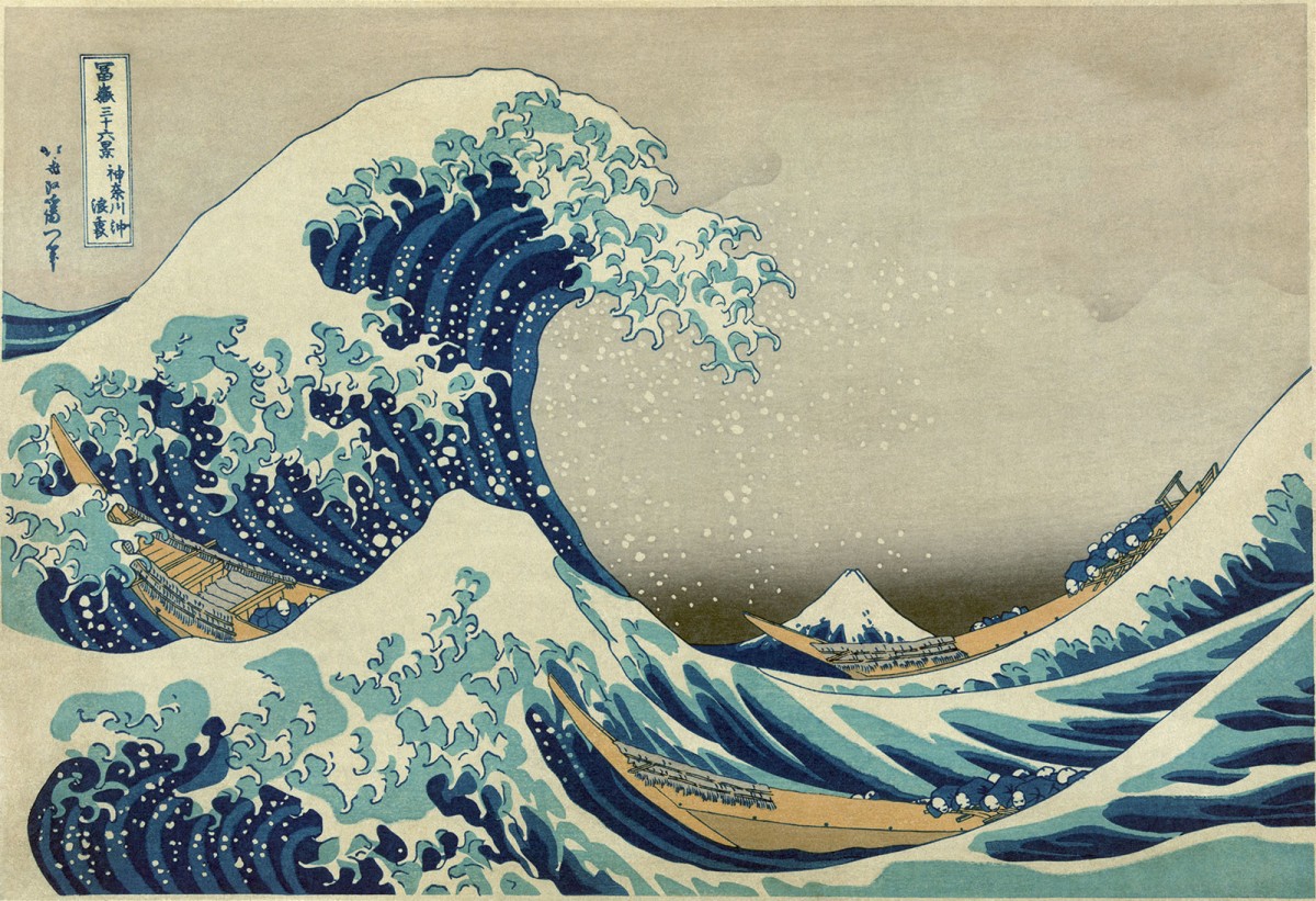 Katsushika Hokusai, “The Great Wave off Kanagawa”. First publication: between 1826 and 1833. 