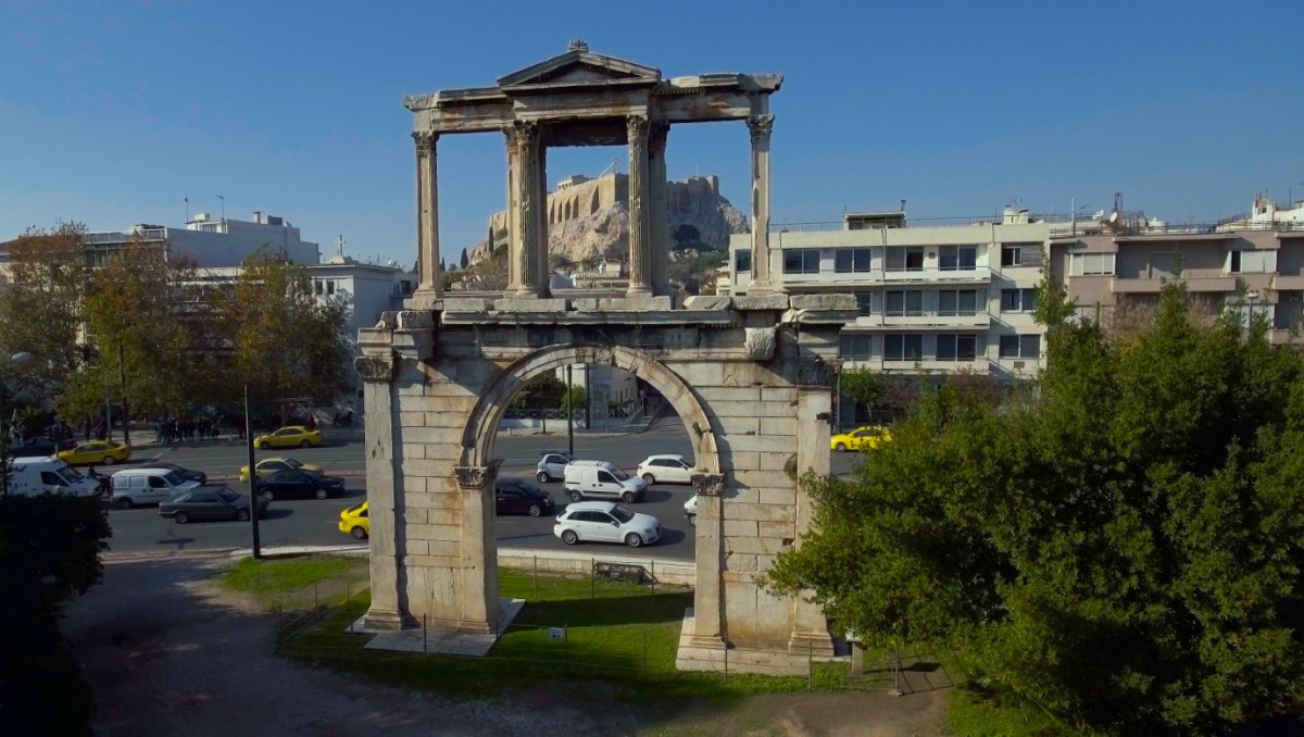 The gate of Hadrian in Athens.