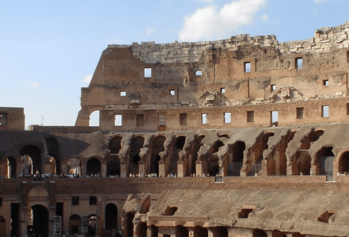 Vomitoria in the Colosseum, Rome. Photo Credit: C Davenport/The Conversation.