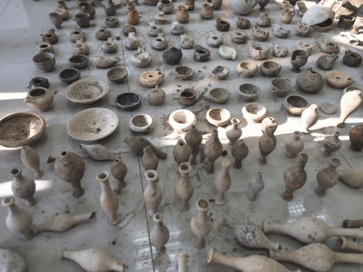 230 artefacts have been found in two houses in the village of Roadostine, Albania. Photo Credit: Albania Police/AP/TANN.
