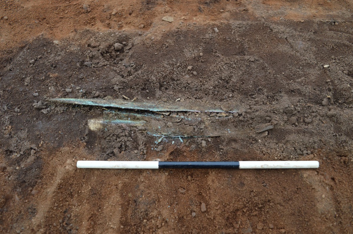 The Bronze Age hoard as it was first revealed during excavation at Carnoustie © GUARD Archaeology LTD