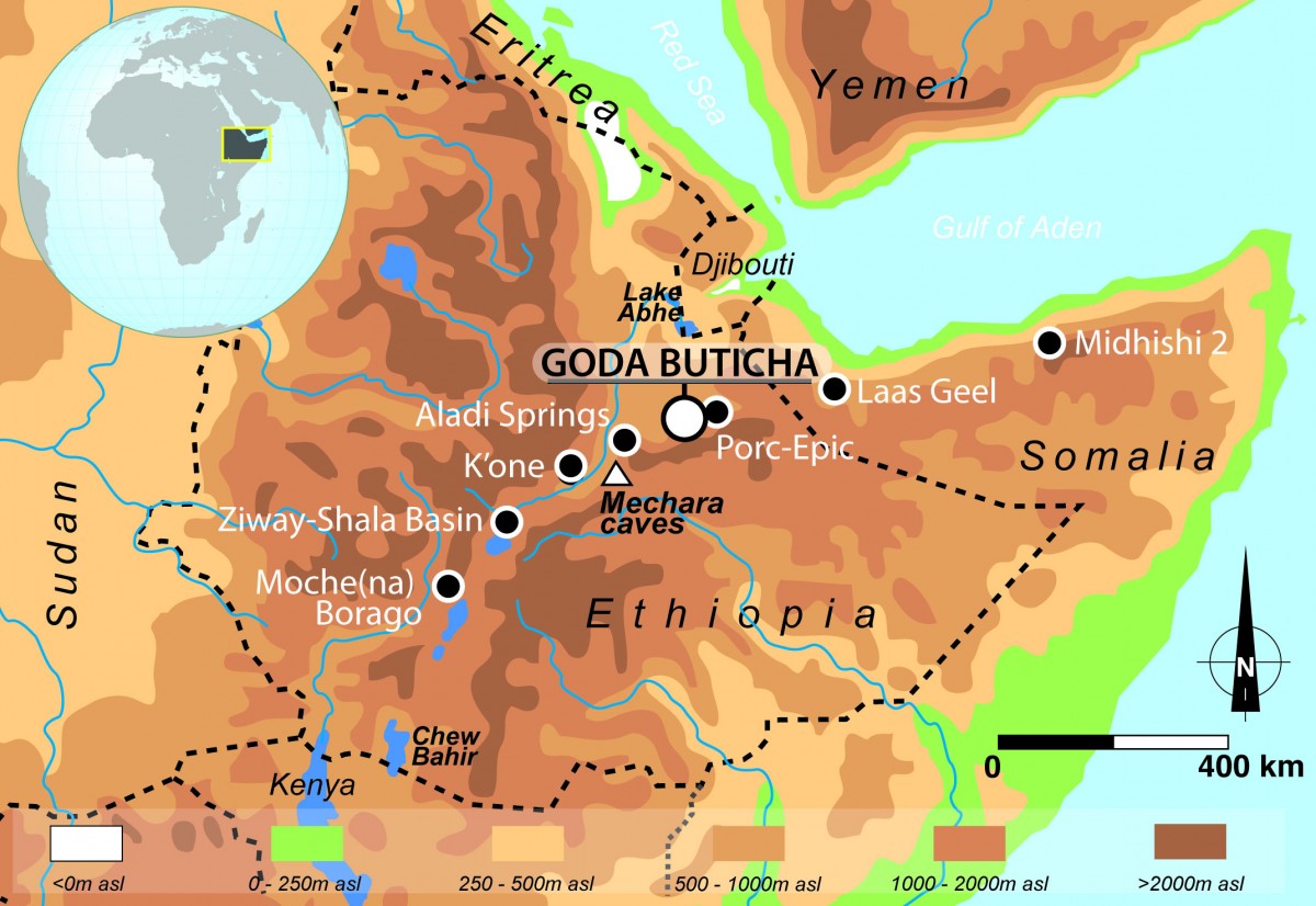 The Horn of Africa with location of Goda Buticha and sites mentioned in the text. Credit: C. Tribolo et al in PLOS ONE