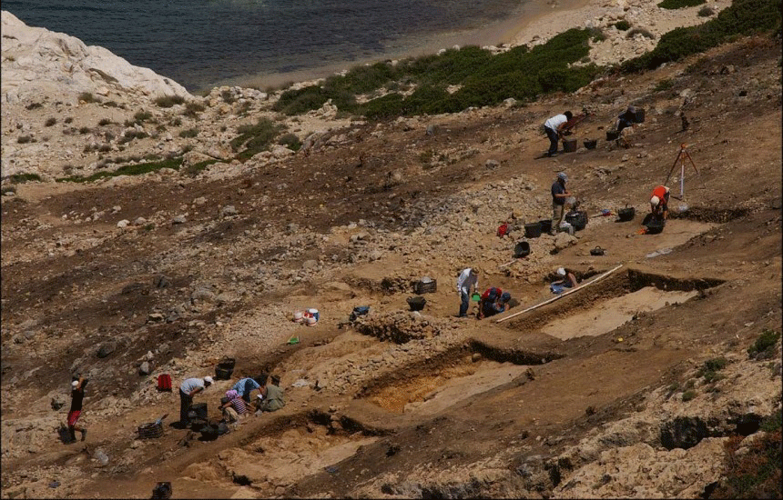 The excavations on Keros island. Photo Credit: © Cambridge-Keros Project/TANN.