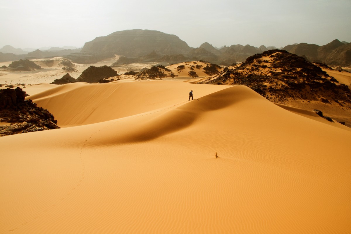 Tadrart Acacus desert in western Libya, part of the Sahara.