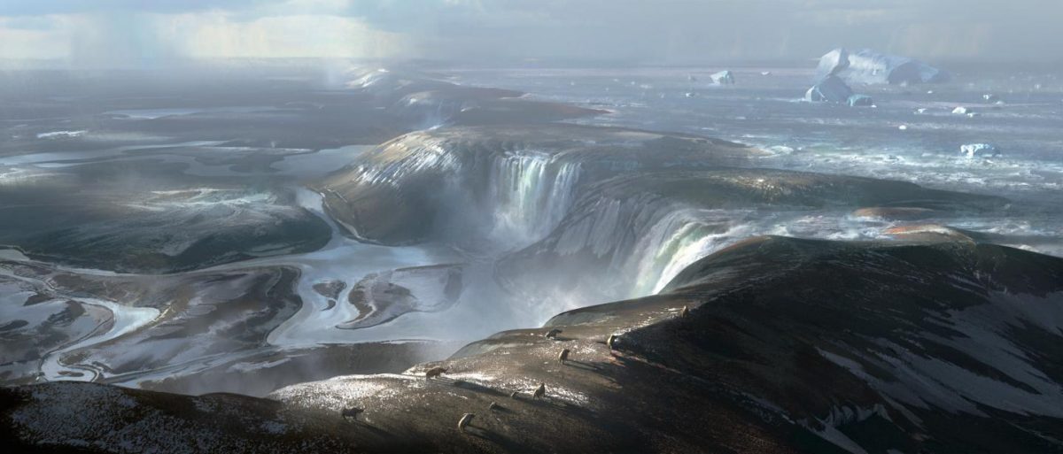 This illustration captures what the land bridge between
France and Britain may have looked like.