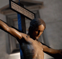 A wooden sculpture by Michelangelo returns home