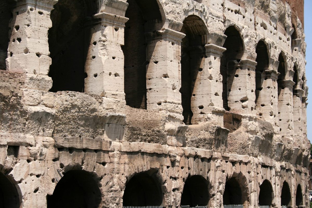 Detail of the outer wall of the Colosseum.