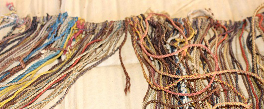 Collata coloured khipu cords. Credit: University of St Andrews.