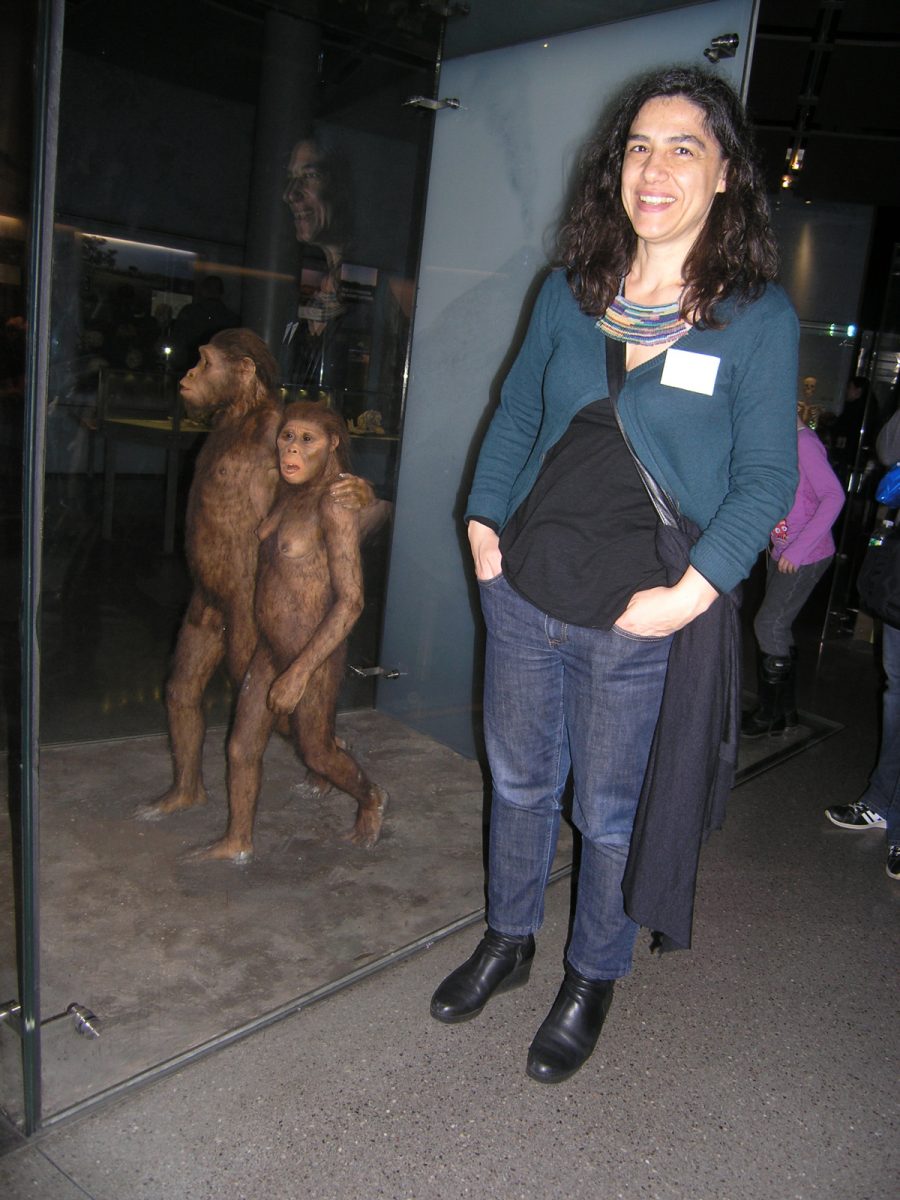 Fig. 17. At the American Natural History Museum in New York, next to the diorama of Australopithecus afarensis.