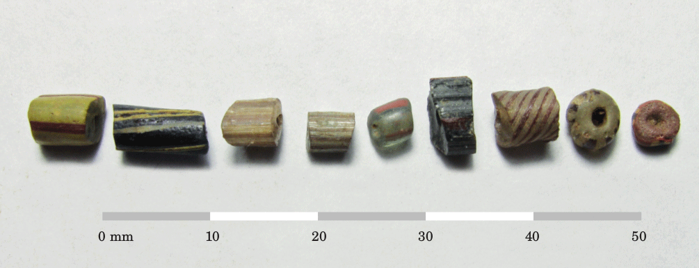 Different shapes of striped beads. Photo Credit: A. B. Babalola.
