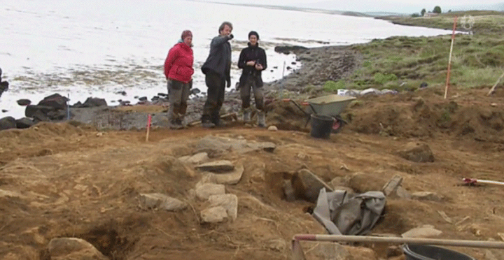 From the excavation site on Dysnes point. Photo Credit: RÚV/Iceland Review.