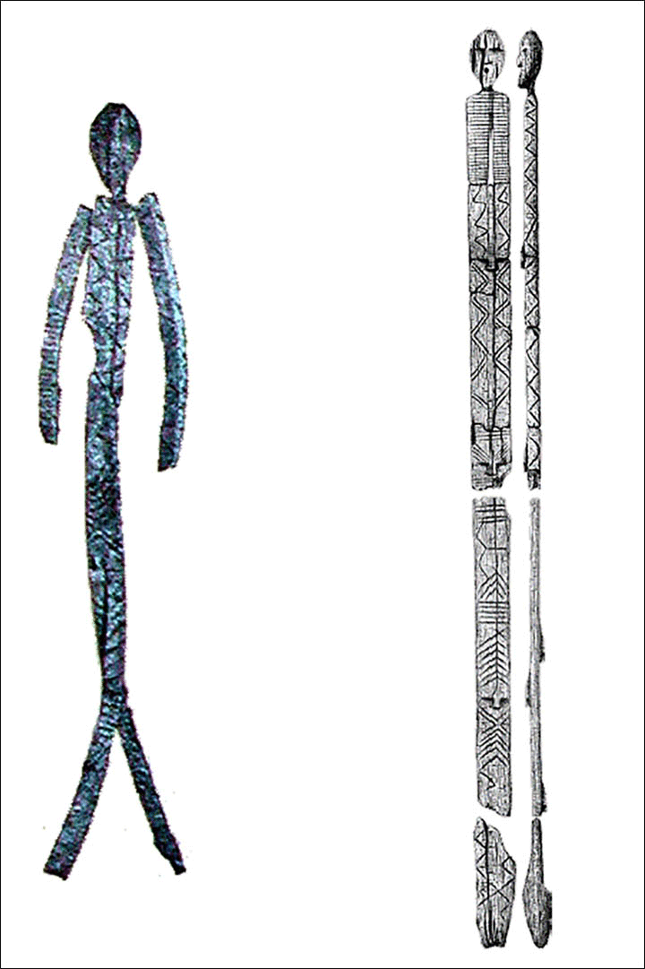 Depiction of the Idol walking and standing. Image Credit: The Siberian Times.