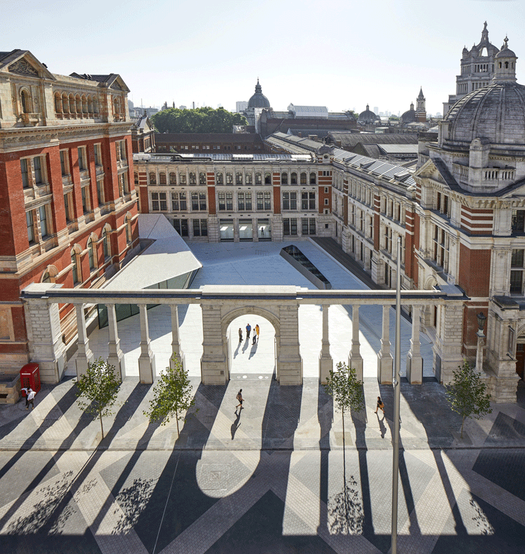 The Sackler Courtyard at the V&A's Exhibition Road Quarter. Photo Credit: Design Week.