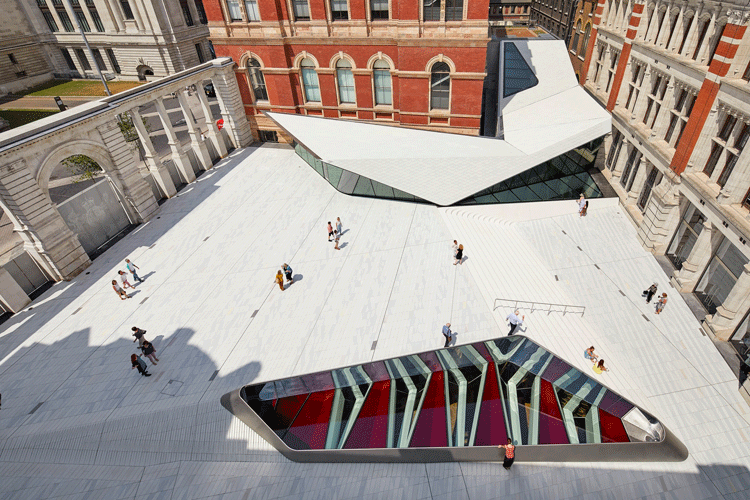 The Sackler Courtyard at the V&A's Exhibition Road Quarter. Photo Cedit: The Telegraph.