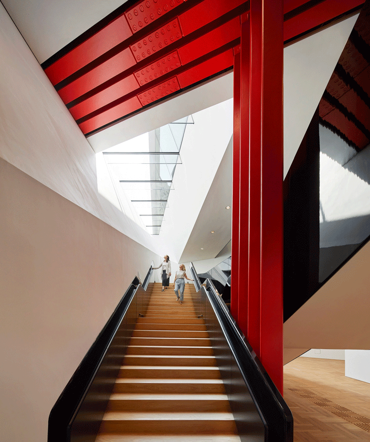Descending the staircase. Photo Credit: Hufton + Crow/Design Week.