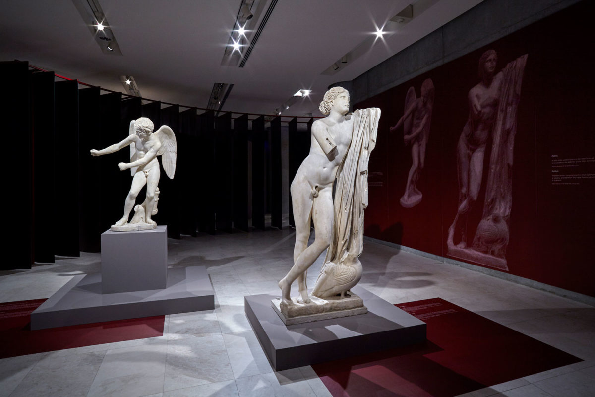 View of the exhibition ‘εmotions’, co-organized by the Acropolis Museum and the Onassis Foundation. Photographed by Giorgos Vitsaropoulos.