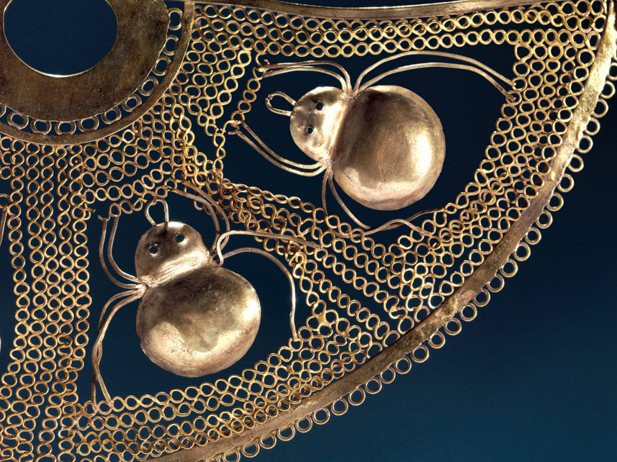 Nose Ornament with Spiders (detail), 1st century BCE-2nd century CE. Salinar culture. Gold. The Metropolitan Museum of Art, The Michael C. Rockefeller Memorial Collection, Bequest of Nelson A. Rockefeller. Image © The Metropolitan Museum of Art.