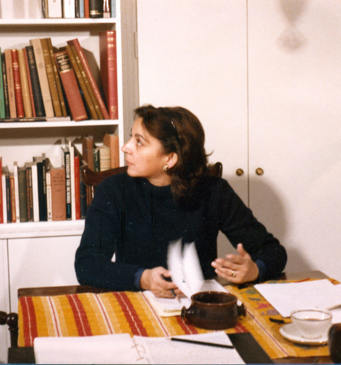 Fig. 1. Efi Sapouna-Sakellarakis in her house in Drosia, 1985 (photo: Giorgos Sgourakis).