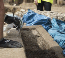 Roman sarcophagus found at building site in central London