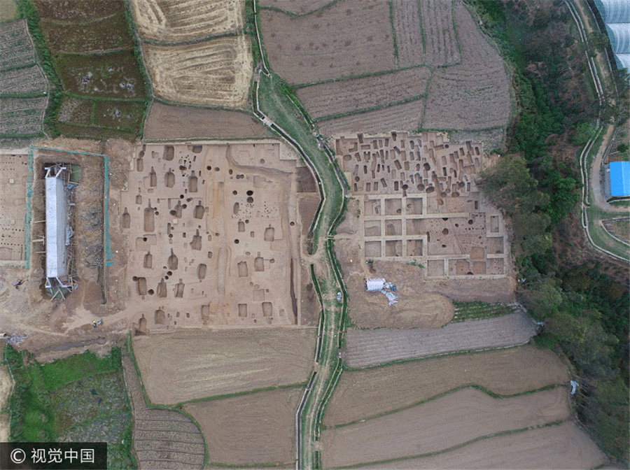 The archaeological excavation site in the Anning river valley area of Liangshan Yi autonomous 
prefecture in Southwest China's Sichuan province. Photo Credit: VCG/TANN.