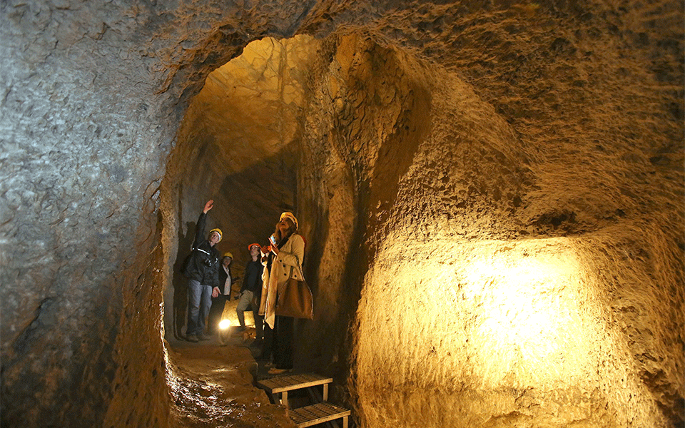The point in the aqueduct where the two ancient tunnel making crews met after starting. Photo Credit: © EPA/Simela Pantzartzi/TANN.