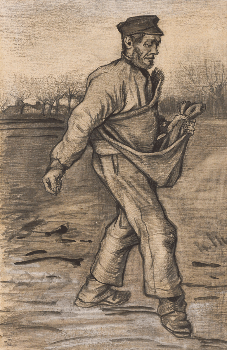 Vincent Van Gogh, The Sower. Pencil, brush, Indian ink, 1882. Photo Credit: The Italian Reve.