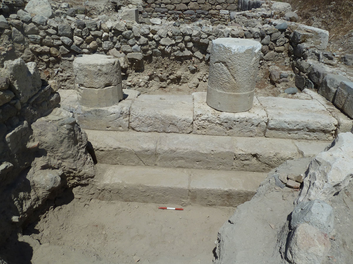 View of the excavation of the sanctuary of Pythian Apollo in Ancient Alasarna. 