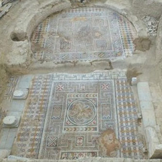 View of the mosaic floor that came to light in Laodicea.