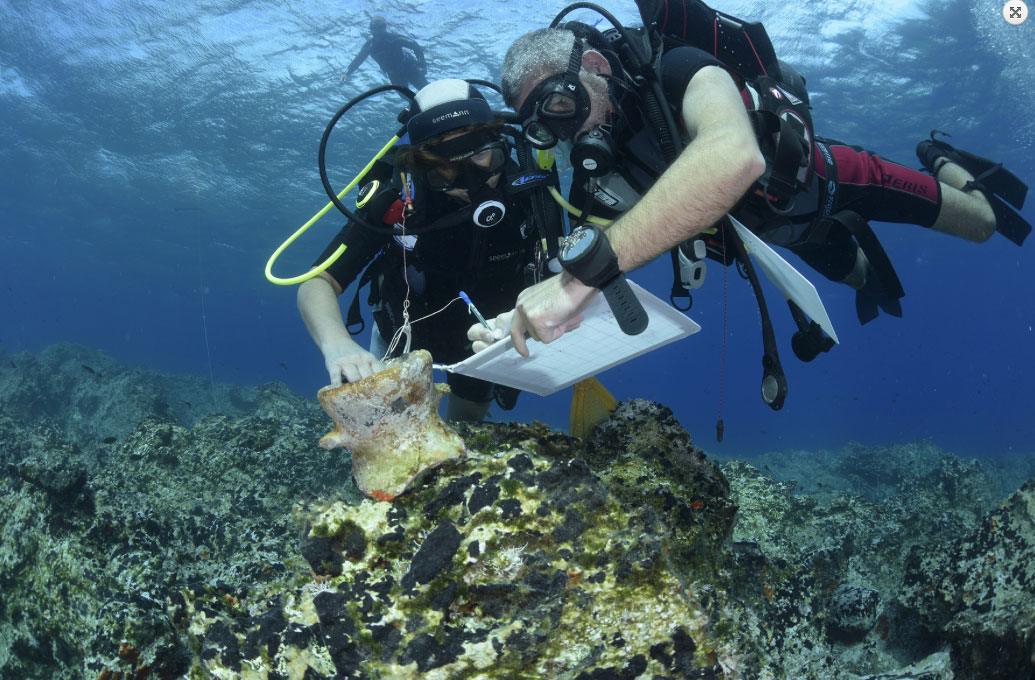 From the underwater surveys on the south coast of Naxos (Photo: Ephorate of Underwater Antiquities/ Oslo University).