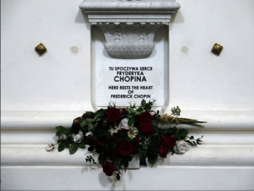 Chopin's heart has remained in a crypt at the Holy Cross Church in Warsaw, Poland, since 1945. Photo Credit: David Stanek, CC BY-NC-SA 2.0/Science Daily.