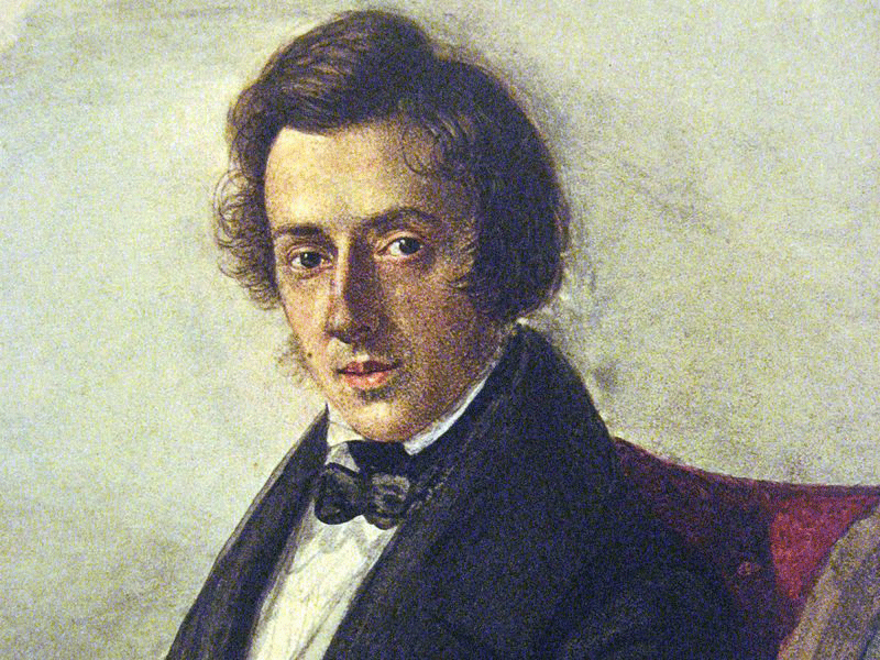 Chopin at 25, by his fiancée Maria Wodzińska. Photo Credit: Wikimedia CC/The Smithsonian.