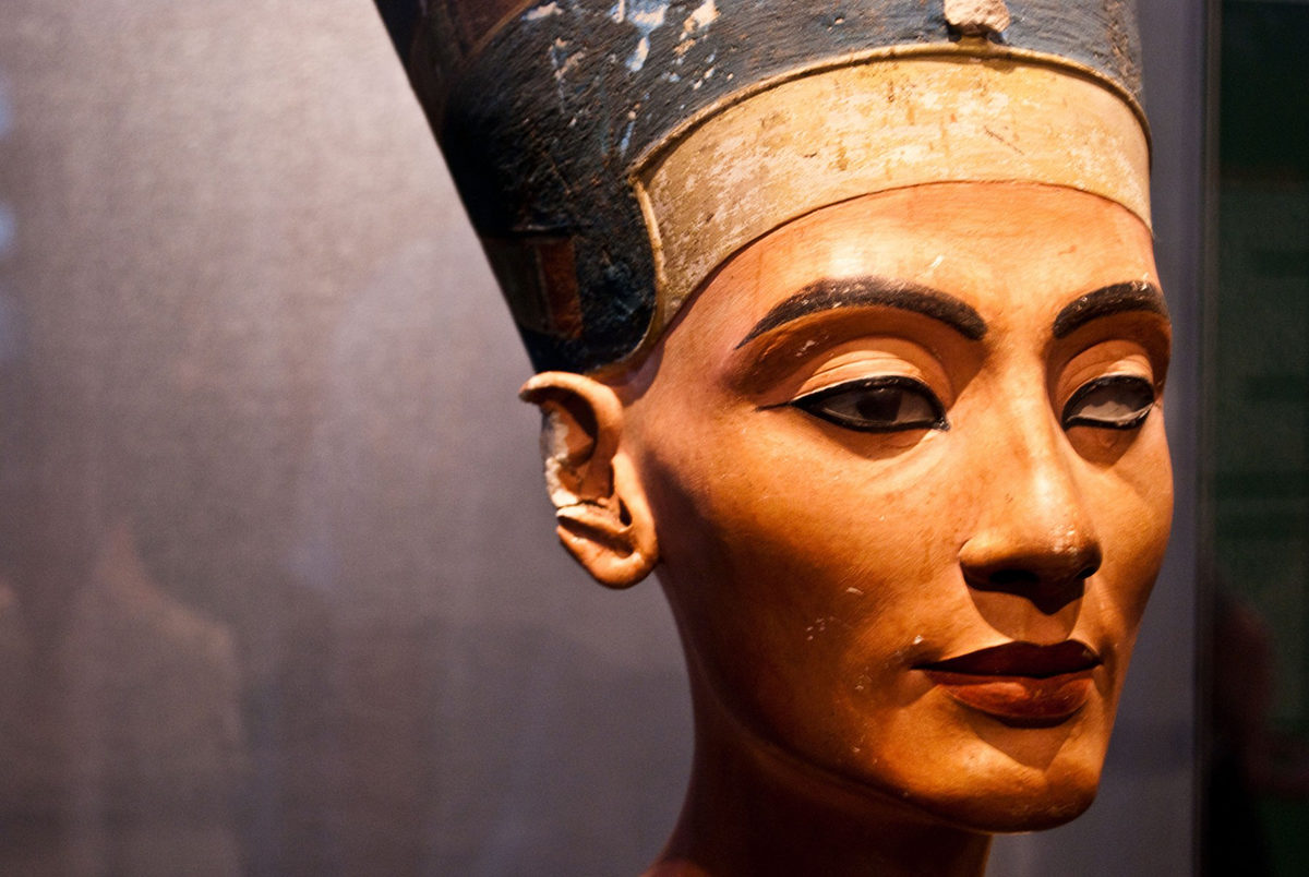 The iconic bust of Nefertiti is part of the Egyptian Museum of Berlin collection, currently on display in the Neues Museum.