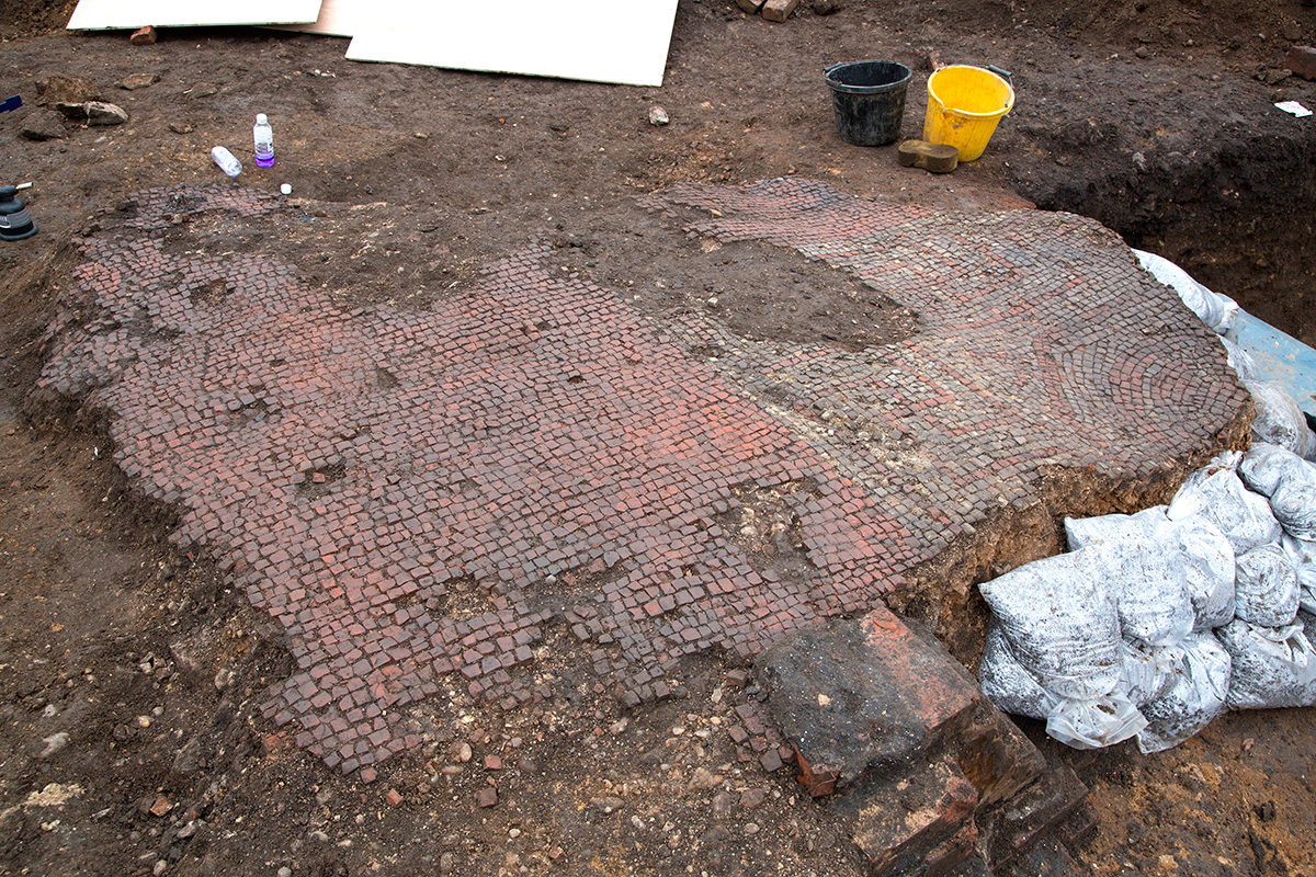 This Roman mosaic is the largest found in Leicester in three decades. 