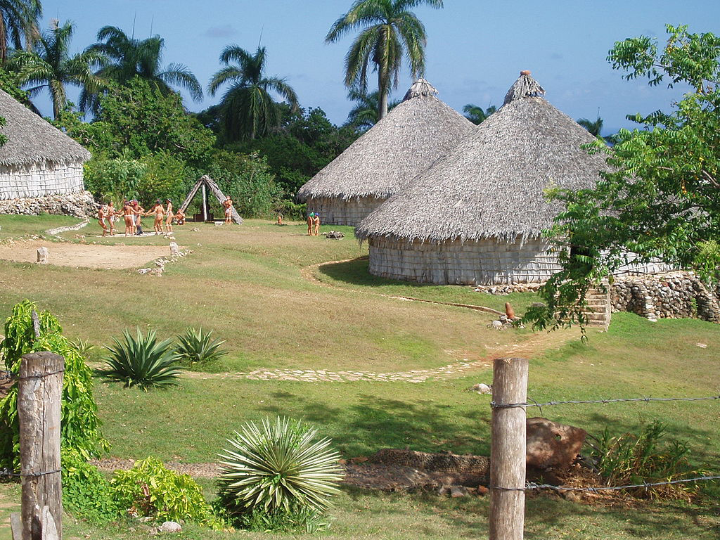 Reconstruction of a Taíno village in Cuba.