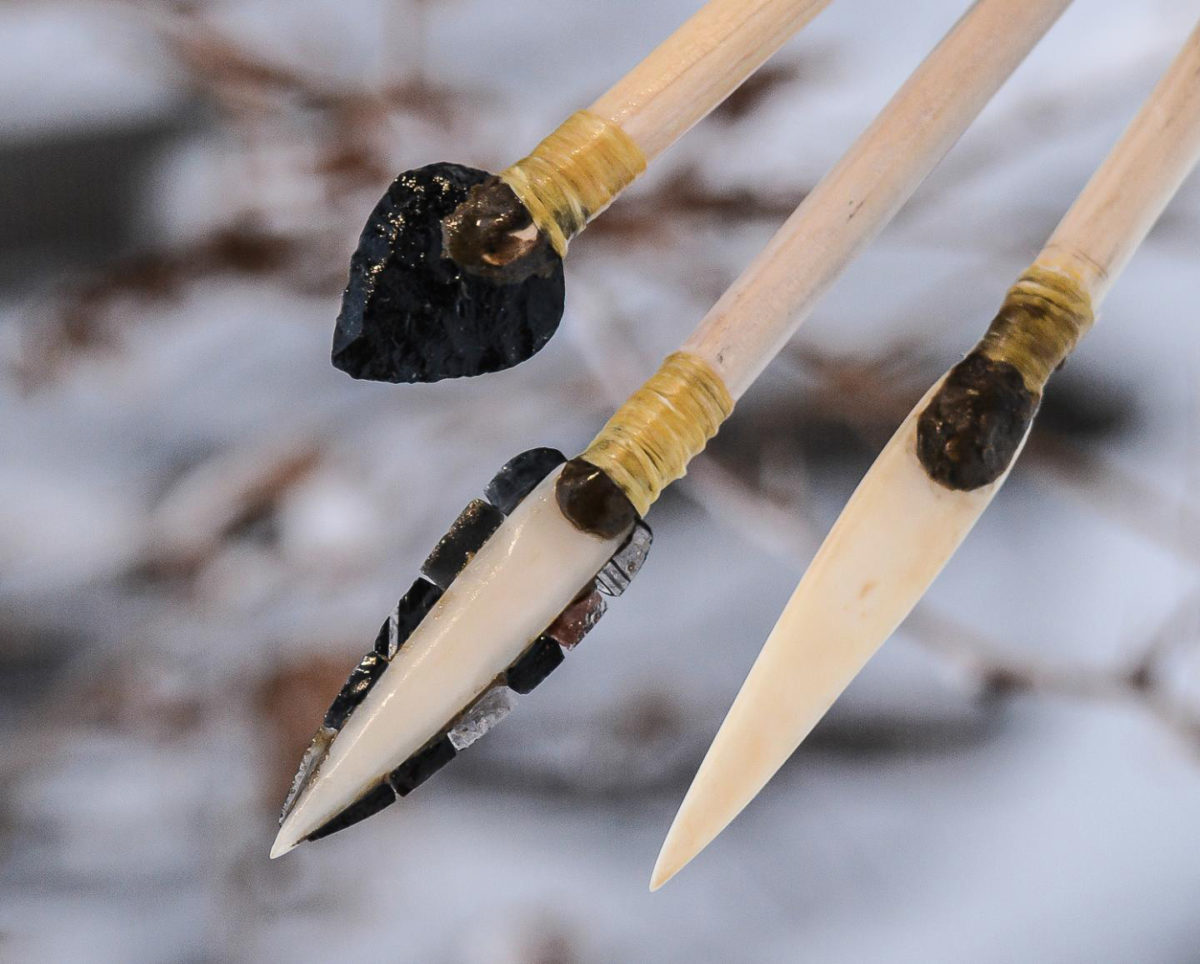 University of Washington researchers re-created ancient projectile points to test their effectiveness. From left to right: stone, microblade and bone tips. Credit: Janice Wood
