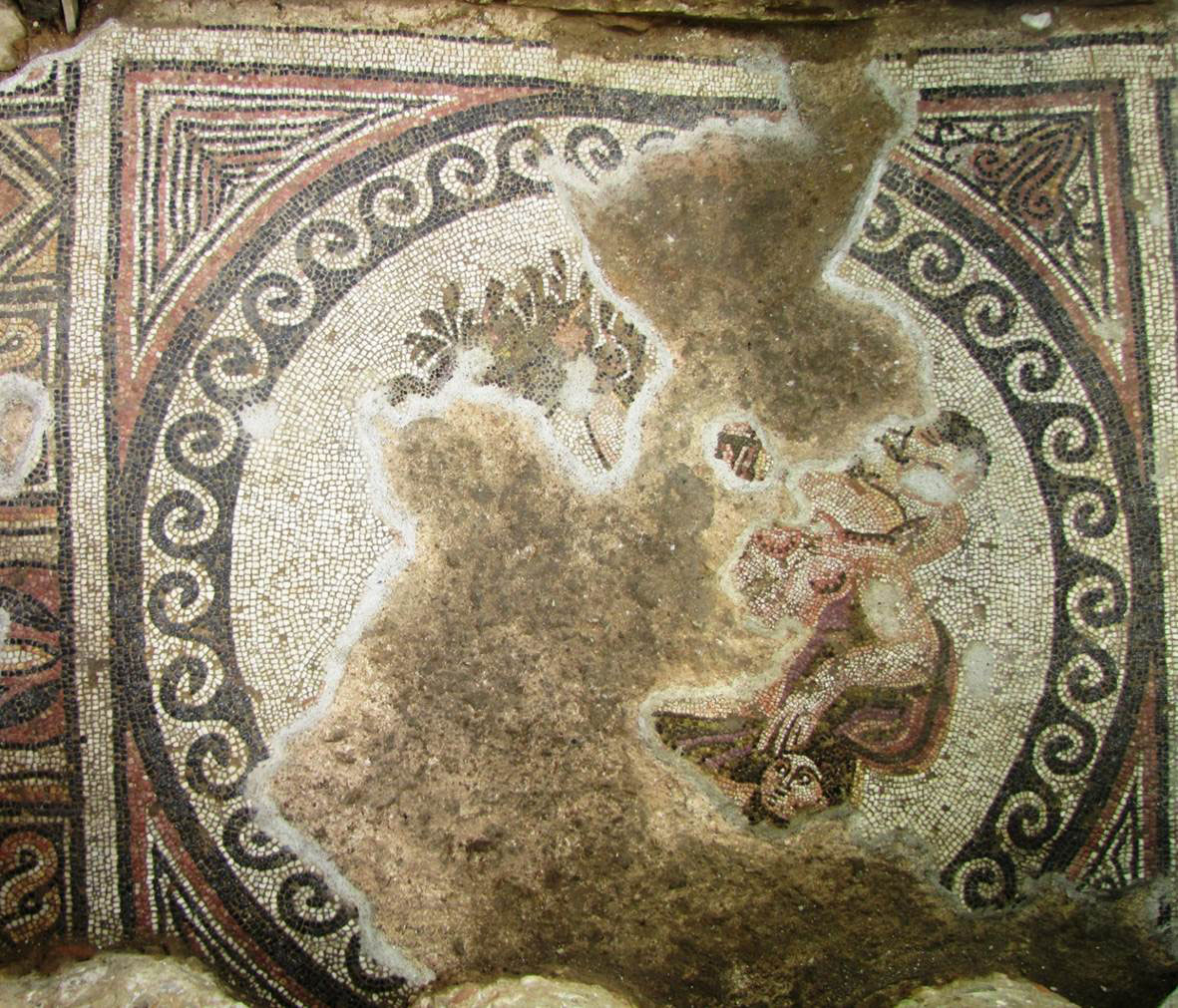 Mosaic floors dating from the 4th and 5th centuries AD, found at the south entrance of the Aghia Sophia station of the Thessaloniki Metro (photo: Ministry of Culture and Sports).