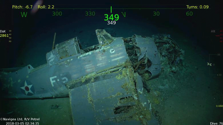 Underwater images of the wreckage.. Photo Credit: Paul G. Allen/CNN.