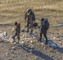 Searching for archaeological items in the Thames mud