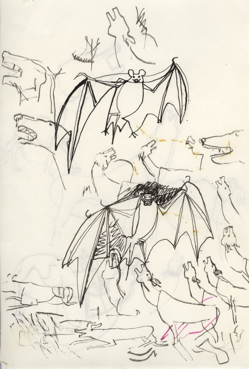 Nikos Hadjikyriakos-Ghika, Study for Amorgos by Nikos Gatsos, 1964. Indian ink on paper, 24.7 x 16.3 cm. Benaki Museum / The Ghika Gallery. ©2018 Benaki Museum
