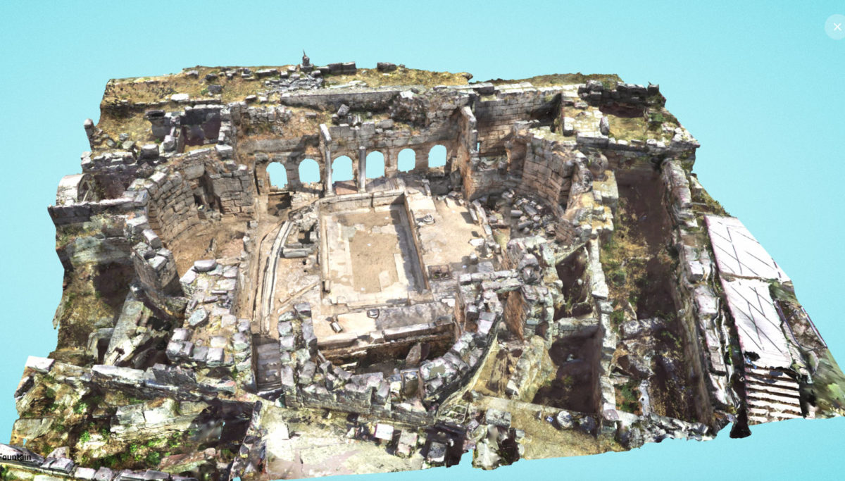 
3D digital representation of the Fountain of Peirene in the archaeological site of Ancient Corinth (Photo credit: Google Arts & Culture/CyArk).