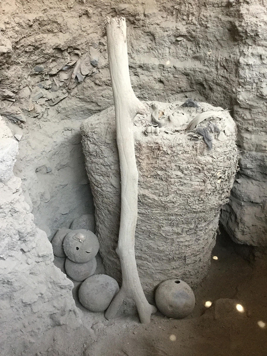 Inca mummy at excavation site in Pachacamac Peru. Credit: Libre de Bruxelles, Université